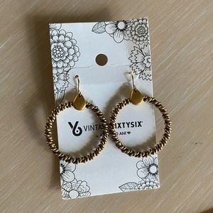 NWT Alex and Ani Crimped Hoop Earrings Rafaelian Gold